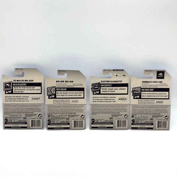 Hot Wheels 2020 Set Of 4: 42 Willys MB Jeep Big-Air Bel-Air Electrac Silhouette - Picture 2 of 10